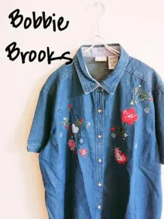 D221006 Bobbie Brooks 刺繍デニム半袖シャツ - メルカリ