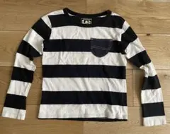 Lee 長袖カットソー 140cm 白黒ストライプ