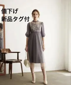 新品タグ付　ドリードール　パーティードレスM プリーツ　チュール