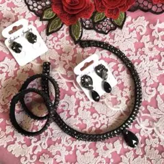 ブラックダイヤのアクセサリー　社交ダンス☆ベリーダンス