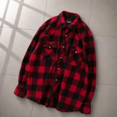 Wrangler バッファローチェック フランネルシャツ 厚手 ウエスタン古着のサムネイル