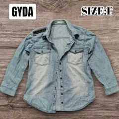 GYDA ウォッシュ加工 変形スタッズ ウエスタンデニムシャツ ギミック Y2Kのサムネイル