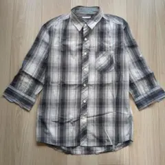 GU　メンズ　チェック柄　コットンシャツ Mサイズ