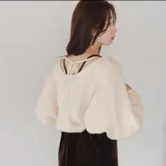 kastane リブニットボレロ　アイボリー　ホワイト　ショート丈　カーディガン