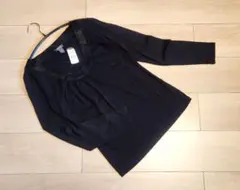 新品ケネスコール黒シンプルきれいめカットソーXSプルオーバー