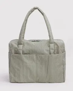 "BAGGU" クラウドキャリーオン　セージストライプ　グリーン　新品のサムネイル