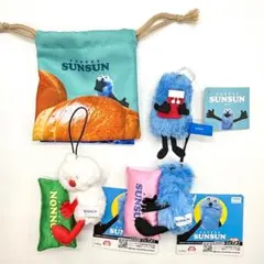 パペットスンスン おやすみピローマスコット ぬいぐるみマスコット 巾着