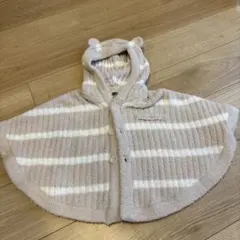 新品タグ付き ジェラートピケ ベビー ポンチョ 80-90 ベージュ くま耳