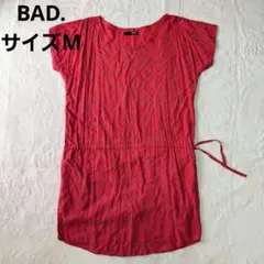 BAD. 総柄 チュニック ワンピース 赤 レディース Mのサムネイル