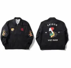 スーベニアジャケット復刻ベトジャン60s70s虎と福の刺繍 黒L - メルカリ