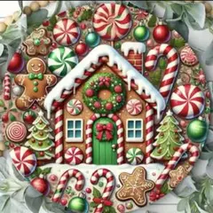 クリスマス ジンジャーブレッドハウス ブリキ看板