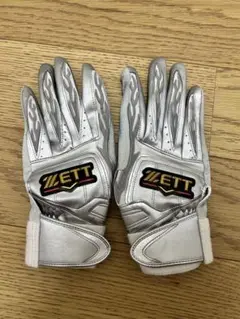 ZETT バッティング用手袋 シルバー
