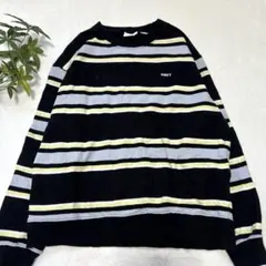 OBEY オベイ ストライプ トレーナー スウェット Ｌ　ブラック