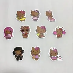 日焼けキティ　ステッカー　10枚セット
