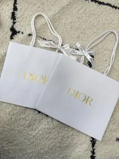 Dior ロゴ入り ホワイト紙袋 2個セット