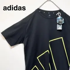 【タグ付】adidas LL ビッグロゴ 半袖Tシャツ 黒 ブラック 吸汗速乾のサムネイル