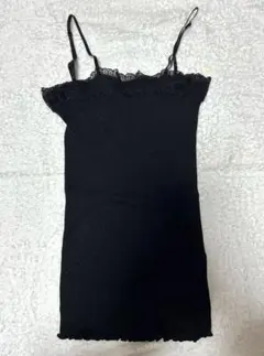 【美品】ローリーズファーム　ブラック レース付き キャミソール Mサイズ