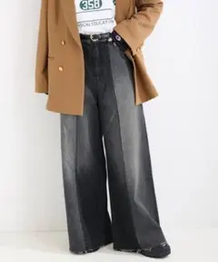 DU JOUR デュ ジュール SHADE BAGGY JEAN 36 ブラック