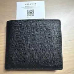 新品・未使用】COACH ブラック 二つ折り財布 型番:CJ883 - メルカリ