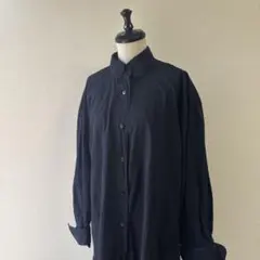 美品 SCANLAN THEODORE ネイビーブラック 長袖 シャツワンピース