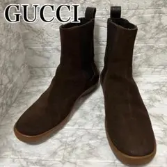 GUCCI グッチ スエード サイドゴアブーツ ブラウン 24.5〜25cm相当のサムネイル