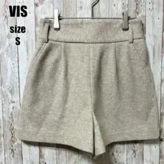 ViS ショートパンツ ベージュ S シンプル きれいめカジュアル 上品 無地