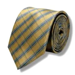 マリオヴァレンティノ オークル パネル柄 ブルー チェック柄 格子柄 ネクタイ