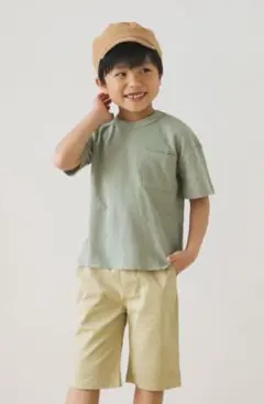 KWUU/クー ユニセックス ワッフル 無地 ポケット Tシャツ