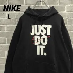 【NIKE】✔ ロゴスウェットパーカー JUST DO IT ブラック US古着