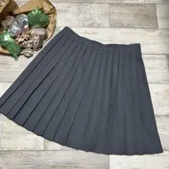 グレー プリーツ　スカート ウエスト76cm