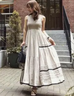 FRAY I.D コットンギャザーニットコンビワンピース