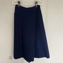 ネイビー ラップスカート風 パンツ 前面ポケット付き