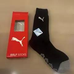 PUMA GOLF SOCKS ブラックゴルフ用靴下　25から27センチ
