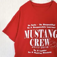 ノーブランド プリント Ｔシャツ 丸首 半袖 ストレート 赤 綿 カジュアル
