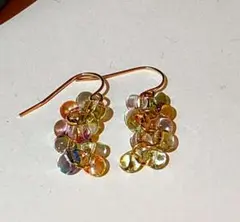 «新品未使用品»ガラスクリスタルぶら下がりピアス