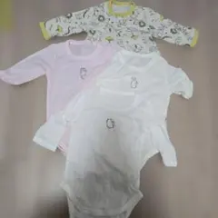 ベビー肌着 70cm3枚セット& 動物柄ロンパース