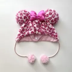 ディズニー ミニー ヒョウ柄 ファンキャップ ピンク
