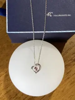 4℃ ピンクトルマリン ハートネックレス シルバー925