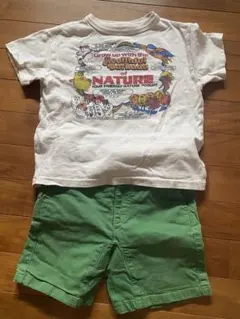 DENIM DUNGAREE ⭐︎Tシャツ&ショートパンツ2点セット 120cm