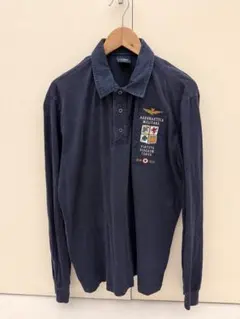 AERONAUTICA MILITARE ネイビー 長袖ポロシャツのサムネイル