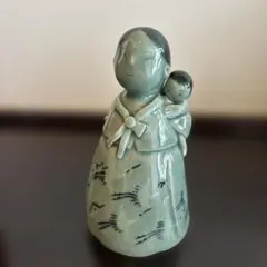 青磁 陶器 女性　置物 伝統工芸品 インテリア　韓国　民族衣装　人形　遺品整理 青磁 陶器 女性 置物 伝統工芸品 インテリア 韓国 民族衣装 人形 遺品