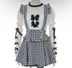 LIZLISA サスペンダー付きスカパンスカート ギンガムチェック