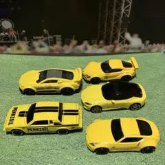 ホットウィール イエローのミニカー 5台セット