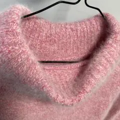 ピンク ボトルネック ニット　M ウール　アンゴラPas De Trois
