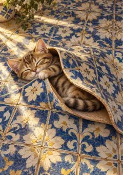 猫 デジタルアート 写真L版 1枚
