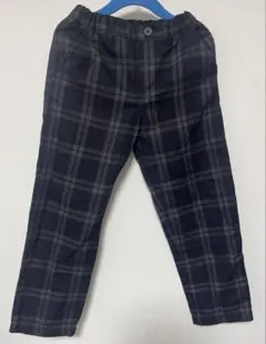 120 コムサイズム キッズ ズボン　グレー　タータン