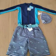 【新品】マザウェイズ　ラッシュガード　水着　スイムキャップセット 120サイズ