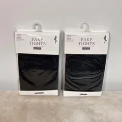 3COINS スリコ スリーコインズ フェイク黒ストッキングタイツ L