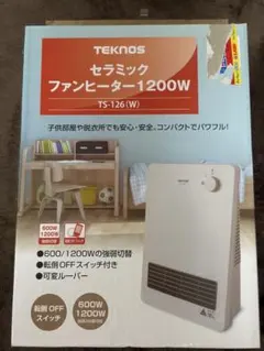 TEKNOS セラミックファンヒーター TS-126(W) 本体のサムネイル