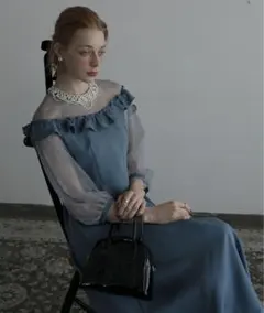 (新品)BONLECILL noir パーティードレス　ワンピース　ブルー